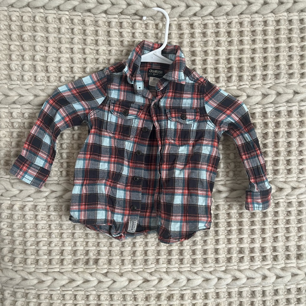 OshKosh B'gosh Red and Blue Button Down Shirt